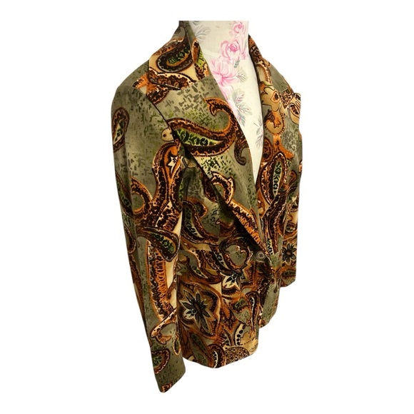 RANDI M. Velvety Corduroy Blazer NWOT Paisley Funky Pattern - Picture 1 of 9